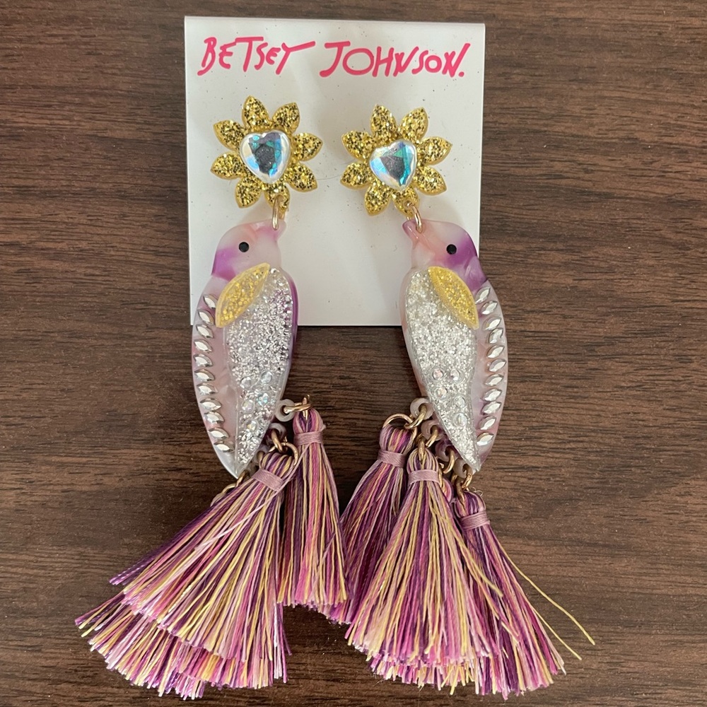 Betsy Johnson bird earrings
